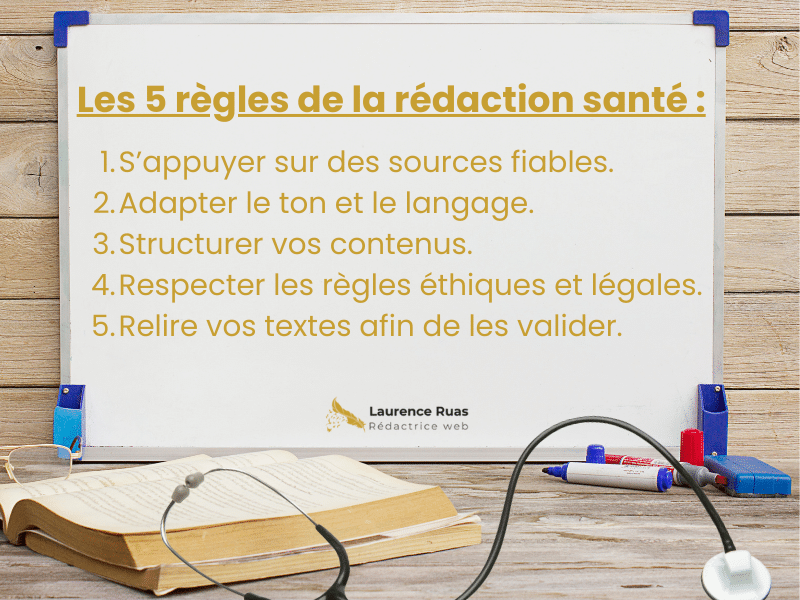 tableau des règles en rédaction web santé