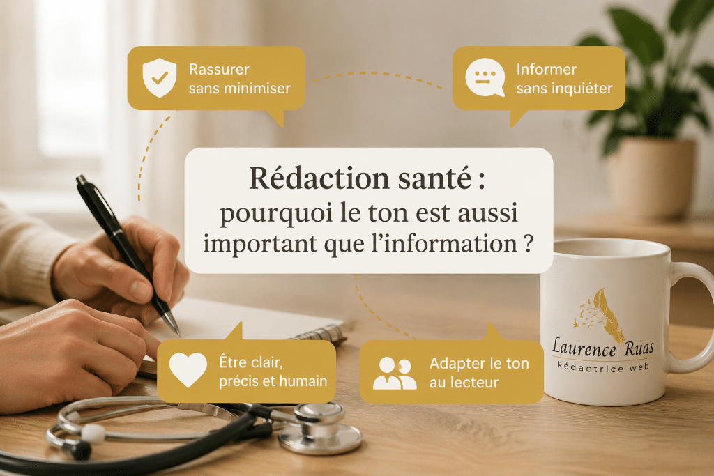 infographie expliquant le ton en rédaction santé